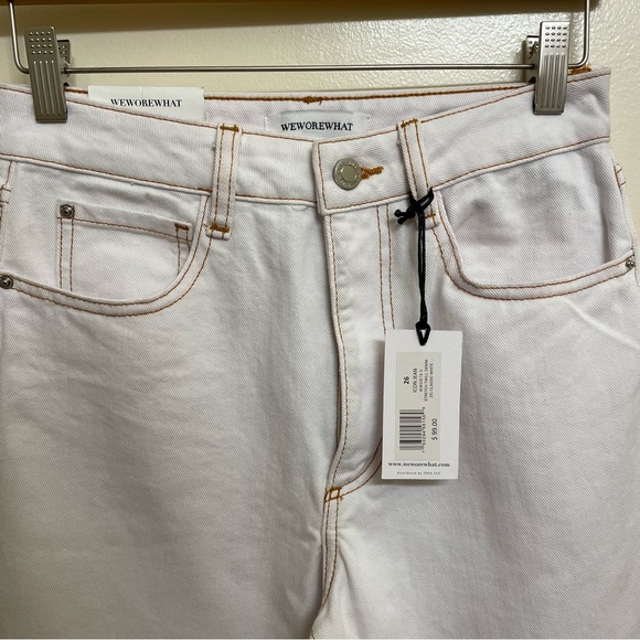 NWT WeWoreWhat White Icon Jean - Straight Leg in Classic Non-Stretch Denim - Picture 10 of 15